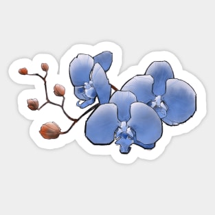 blue orchid flower Sticker